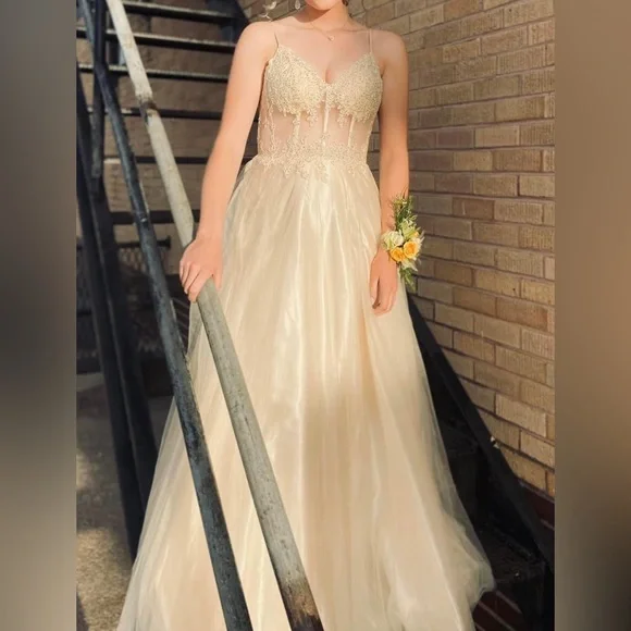 formal corset top dress LaDivine CD254CL Prom Dress - Royal
